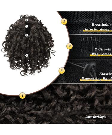 NICENEEDED 6Inch Curly Drawstring Ponytail Afro Fluffy Kinky Synthetic Ponytails Extensions for Black Women Loose Wave Natural Black Short Mini Hair Buns Wig Hair Extensions for Daily Use - Buy Online on GoSupps.com