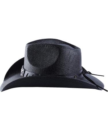Western Outback Cowboy Hat | Men's & Women's Style | Straw, Felt & Canvas | Black - Buy Online on GoSupps.com