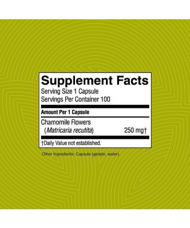 Nature's Sunshine Chamomile Capsules - 100 Count - Organic Relaxation and Calming Supplement - Buy Online on GoSupps.com
