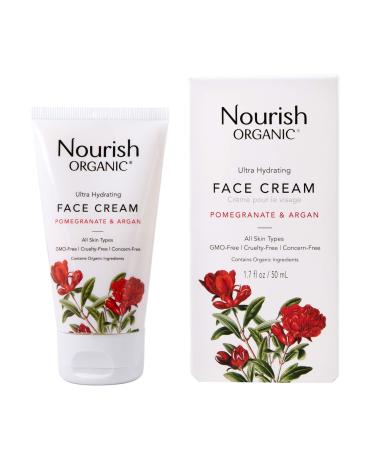 Nourish Organic | Ultra Hydrating Face Cream - Pomegranate & Argan | GMO-Free  Cruelty Free  100% Vegan (1.7oz)