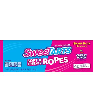 SweeTARTS Soft & Chewy Ropes 3.5oz (Pack of 12) - Licorice Candy | Sweet & Tangy Flavor - 8 Count - Buy Online on GoSupps.com