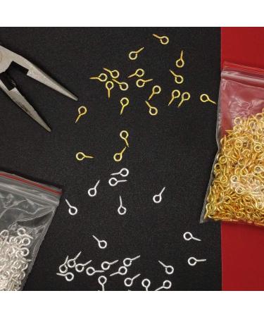 1000pcs Small Screw Eyes Pins for Jewelry Making - Silver & Gold 8mm x 4mm Mini Eyelet Hooks for Resin Clay Ornament Keychains - Buy Online on GoSupps.com
