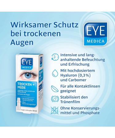 Eyemedica Gel Eye Drops 10ml - Intensive Hydration & Refreshment for Tired Dry Eyes with 0.3% High-Dose Hyaluron - International Shipping Available - Buy Online on GoSupps.com