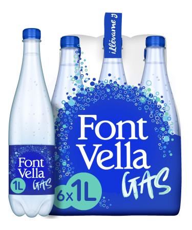 Font Vella Natural mineral water with gas 6 x 1 l