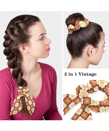 Multicoloured Floral Surgery Cap with Buttons and Bow - Elegant Bouffant Cap for Women with Long Hair - Buy Online on GoSupps.com