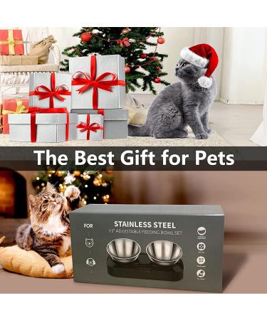 PewinGo Non-Slip Cat Bowl with Stainless Steel & Silicone Mat for Food & Water Feeding - Buy Online on GoSupps.com