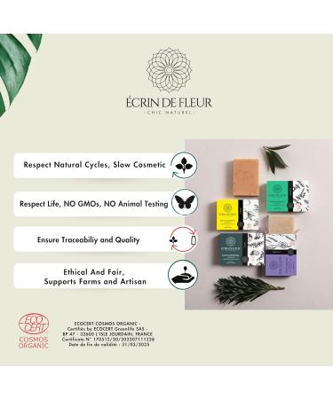 Crin de Fleur Organic Cedar Soap for Men - Handmade in France with Cedarwood and Patchouli Essential Oils - Calm and Healing Deep Alps Forest Scent - 90g - Buy Online on GoSupps.com