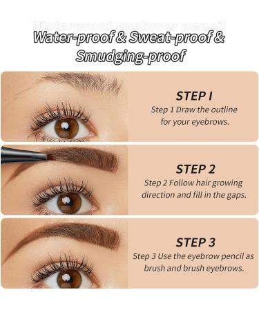 YIWANLLE Magic Eyebrow Pencil 3D Waterproof Eyebrow Pencil with 4 Tips Eyebrow Pencil Natural Durable Eyebrow Pencil (Light Brown) - Buy Online on GoSupps.com