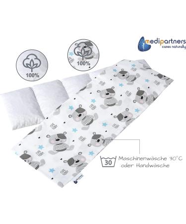 Medi Partners Kirschkernkissen 60x20cm | 800g Eco-Friendly Pillow | 100% Cotton | Warming & Cold Therapy | Removable Teddy Cover - Buy Online on GoSupps.com