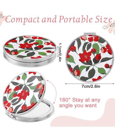 10 Pcs Double-Sided Compact Makeup Mirrors - Floral PU Leather Pocket Mirrors for Women - Portable Travel Handheld Mirrors 1X/2X Magnification - Ideal for Girls Handbags - Buy Online on GoSupps.com