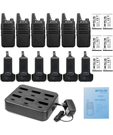 Retevis RT22 Walkie Talkies Rechargeable 2 Way Radios (6 Pack) with Multi Gang Charger - Buy Online on GoSupps.com