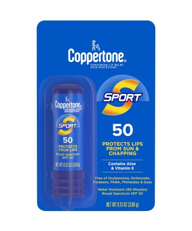Coppertone Sport Sunscreen Lip Balm SPF 50  0.13 oz (3.69 g)