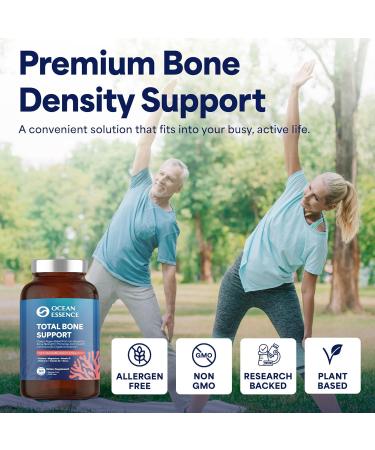 OCEAN ESSENCE Total Bone Support - Plant-Based Algae Calcium Supplement for Supporting Bone Density & Strength - for Men & Women 35+ - 120 Natural Calcium Capsules - Vitamins for Optimal Health 1-pack - Buy Online on GoSupps.com