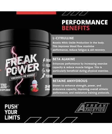 Freak Power Pre Workout 320g Pre Workout Powder (Strawberry Slush) - Buy Online on GoSupps.com