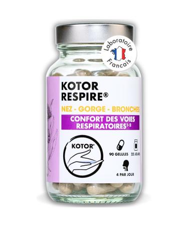 KOTOR BREATHE | Free the Airways | Colds Nose Throat Cough | Eucalyptus + Thyme + Plantain + Turmeric + Echinacea + Essential Oil | 90 Capsules | Vegan | Made in France
