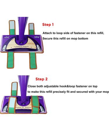 2-Pack Reusable Cotton Terry Cloth Mop Refills for Swiffer Wet Jet - Machine Washable & Ideal for Hardwood Floors - Buy Online on GoSupps.com
