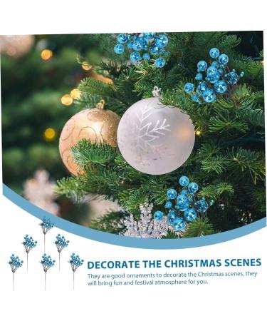 Zerodeko 6pcs Berry Bunch Cuttings Artificial Red Berry Stems Green Decor Wedding Decorations Artificial Berry Twig Stem Holly Berries for Crafts Ornament Plastic Christmas Plant Blue 30x10cm - Buy Online on GoSupps.com