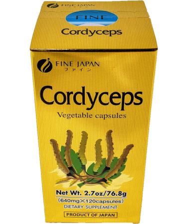 FINE JAPAN Cordyceps Capsules - 120 Count for Energy, Immune Support & Optimal Health - Buy Online on GoSupps.com