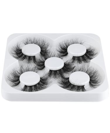 Fanxiton 5 Pairs 18mm Fluffy Mink Eyelashes - Natural and Dramatic Faux 5D Volume Lashes - Buy Online on GoSupps.com