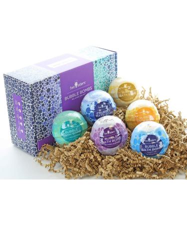 Two Sisters Spa 6 Relaxing Bubble Bath Bombs - 5oz Large Fizzies for Women, Teens & Kids. Lavender Eucalyptus Variety Pack - Moisturizing, Colorful, Aromatic & Bubbly - Buy Online on GoSupps.com