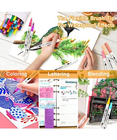Caliart Markers for Adult Coloring  72 Dual Tip Brush Pen Art Markers  Water Based Numbered (Fine & Brush Tip)  Lettering Drawing Sketching Journaling Art Markers for Office School Teacher Supplies - Buy Online on GoSupps.com