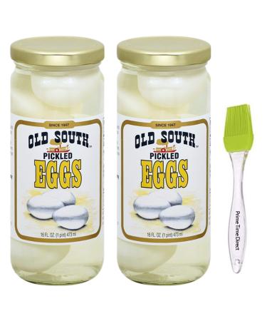 Old South Pickled Eggs 16 Oz (2 Pack) Bundle with PrimeTime Direct Silicone Basting Brush in a PTD Sealed Bag
