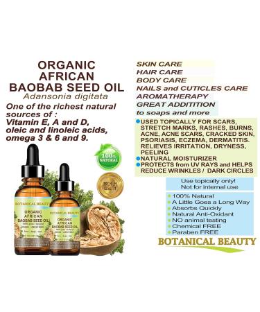 Organic African Baobab Oil - 100% Pure Cold Pressed Carrier Oil for Skin, Hair, Lips, and Nails - 1 fl. oz (30ml) - Buy Online on GoSupps.com