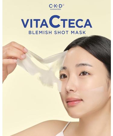 CKD Vita C Teca Blemish Shot Mask - Hydrogel Firming Face Mask with Pure Vitamin C & Centella Asiatica for Radiance & Dark Spot Relief - 5 Sheets - Buy Online on GoSupps.com