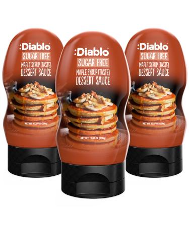 Diablo Maple Syrup Dessert Sauce | Sugar Free | Gluten Free | Diabetic Friendly | Hamper Available - Perfect for Gifting | 390g Maple 1.17 l (Pack of 1)