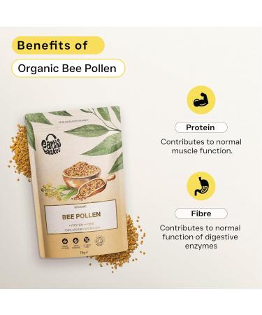 Organic Raw Bee Pollen Granules - Earth's Basket | Ethically Harvested 75g - Buy Online on GoSupps.com