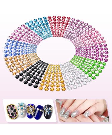 Subay 2500Pcs Nail Art Rhinestones Kit - 12 Colors, 3 Size Gems & Crystals in Storage Organizer Box - Tweezer, 2 Wax Pencils - Multicolor Rhinestones Set - Buy Online on GoSupps.com