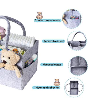 Meilleur Baby Diaper Caddy Organizer - Large Felt Caddy for Baby Girl & Baby Boy - Nursery Storage & Portable Basket - Buy Online on GoSupps.com