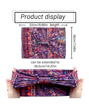 Wide Elastic Boho Headbands for Women - Soft Leopard Print Yoga & Sport Hair Bands - Multi-Colored Set of 4 - Buy Online on GoSupps.com