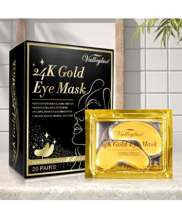  CJXHJY Pack of 20 pairs of 24K gold-infused under-eye masks - Collagen gel masks - Unisex - With patches for puffy eyes dark circles bags and wrinkles - Buy Online on GoSupps.com