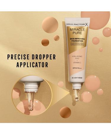 Max Factor Miracle Pure Foundation Warm Almond 45 - Lightweight and Flawless Coverage - Buy Online on GoSupps.com