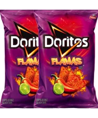 Doritos Flamas Flavored Tortilla Chips Net Wt 10 Oz Snack Care Package (2) 10 Ounce (Pack of 2)