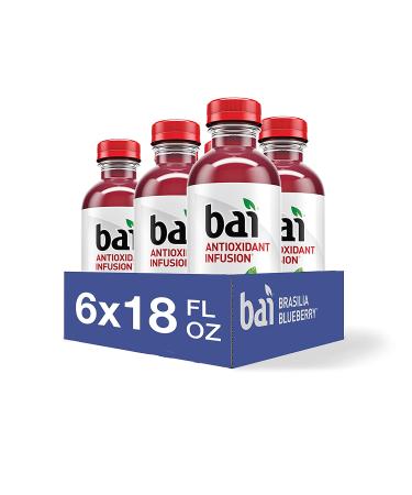 Bai Brasilia Blueberry Flavored Water - Antioxidant Infused, 18oz Bottles, 6 Count - Buy Online on GoSupps.com
