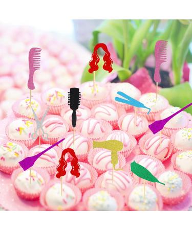 Arthsdite 24Pcs Barbershop Themed Cupcake Toppers Haircut Bachelorette Cupcake Picks Bridal Shower Birthday Party Cake Decorations Supplies - Buy Online on GoSupps.com
