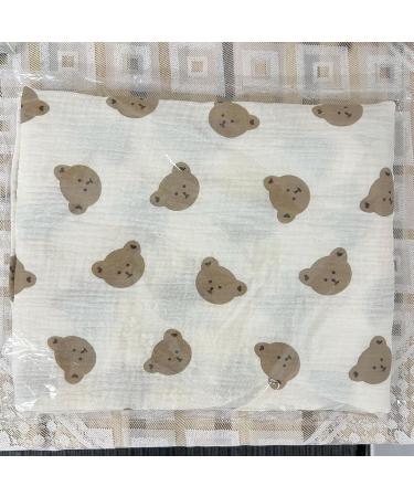 Yissone Baby Swaddle Blanket | Toddler Bear Print Cotton Yarn Stroller Blanket (90x130cm) - Buy Online on GoSupps.com