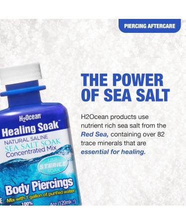 H2Ocean Healing Soak - 4 oz Sea Salt Bath for Piercing & Wound Care | Soothing Aftercare Solution - Buy Online on GoSupps.com