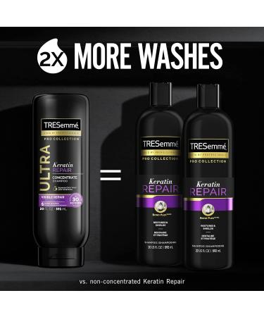 TRESemm Ultra Keratin Repair Shampoo & Conditioner Combo Pack - 20 fl oz (Pack of 2) | Visible Repair in 30 Seconds | 2X More Washes | For Damaged Hair - Buy Online on GoSupps.com