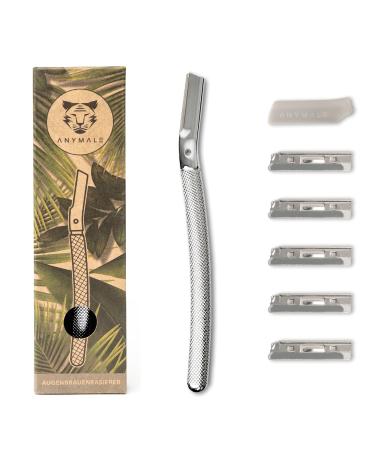 Anymale eyebrow razor with 5 swap blades and blade protection |Dermaplaning |Facial razor for fluffy hair |Face hair remover for women and men |Silver 3. Silver - Buy Online on GoSupps.com