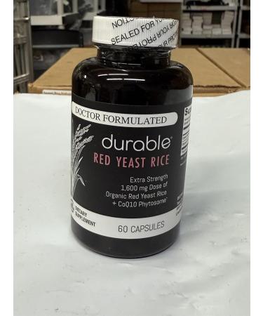 Durable RED Yeast Rice Organic 1 600 mg Extra Strength + CoQ10 Phytosome Supports Healthy Cholesterol Heart Lipids & Circulation Doctor Formulated Non-GMO Vegan Made in USA (60 Capsules). 60 Count (Pack of 1) - Buy Online on GoSupps.com