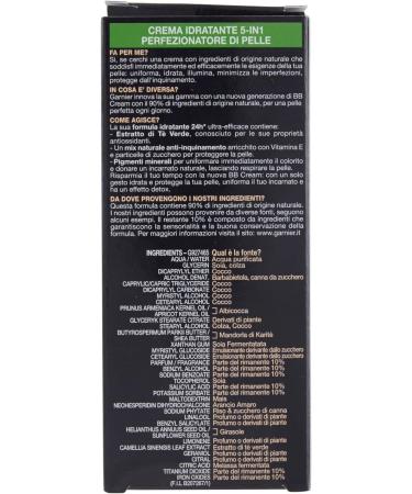 L'Or al Italia SpA GARNIER BB Cream Natural All in 1 moisturizing cream enriched with natural pigments and green tea individually packed 1 x 50 ml - Buy Online on GoSupps.com