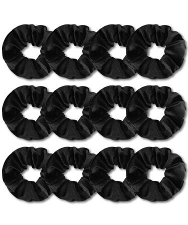 Kavya hair tie girl scrunching hair tie ladies monochrome hair straps girls elastic braid rubber women 12 pieces soft hair accessories black - Buy Online on GoSupps.com