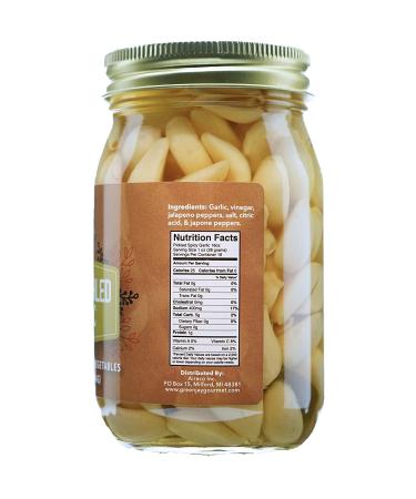 Green Jay Gourmet Spicy Pickled Garlic Cloves - Fresh Garlic Bulbs for Cooking - 16 oz Jar - Buy Online on GoSupps.com