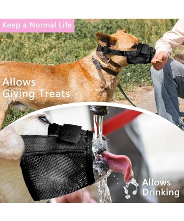 Yaodhaod XXL Black Dog Muzzle - Breathable Nylon Mesh Comfortable & Adjustable for Chewing Biting & Barking - Buy Online on GoSupps.com
