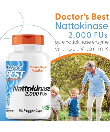 Doctor's Best Nattokinase 2000 FU 90 Vegan Capsules - Laboratory Tested, Gluten-Free, Vegetarian - 90 Count - Buy Online on GoSupps.com