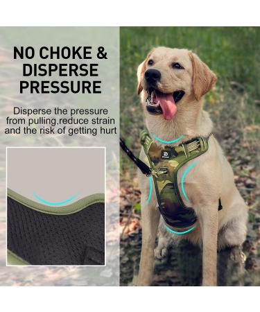 Shop Large Dog Harness - Reflective Breathable Soft Camouflage - Anti-Train Safety Harness for Medium & XL Dogs - Buy Online on GoSupps.com
