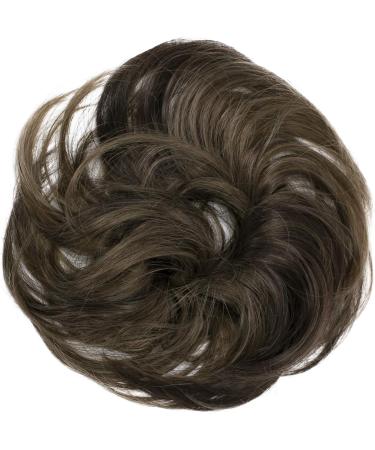 CAISHA by PRETTYSHOP Synthetic Fiber Slightly Wavy Brown Mix Scrunchie Hairpiece Updo - G34B #32AH12 - Buy Online on GoSupps.com